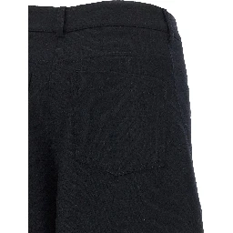 Black Wool Casual Pants