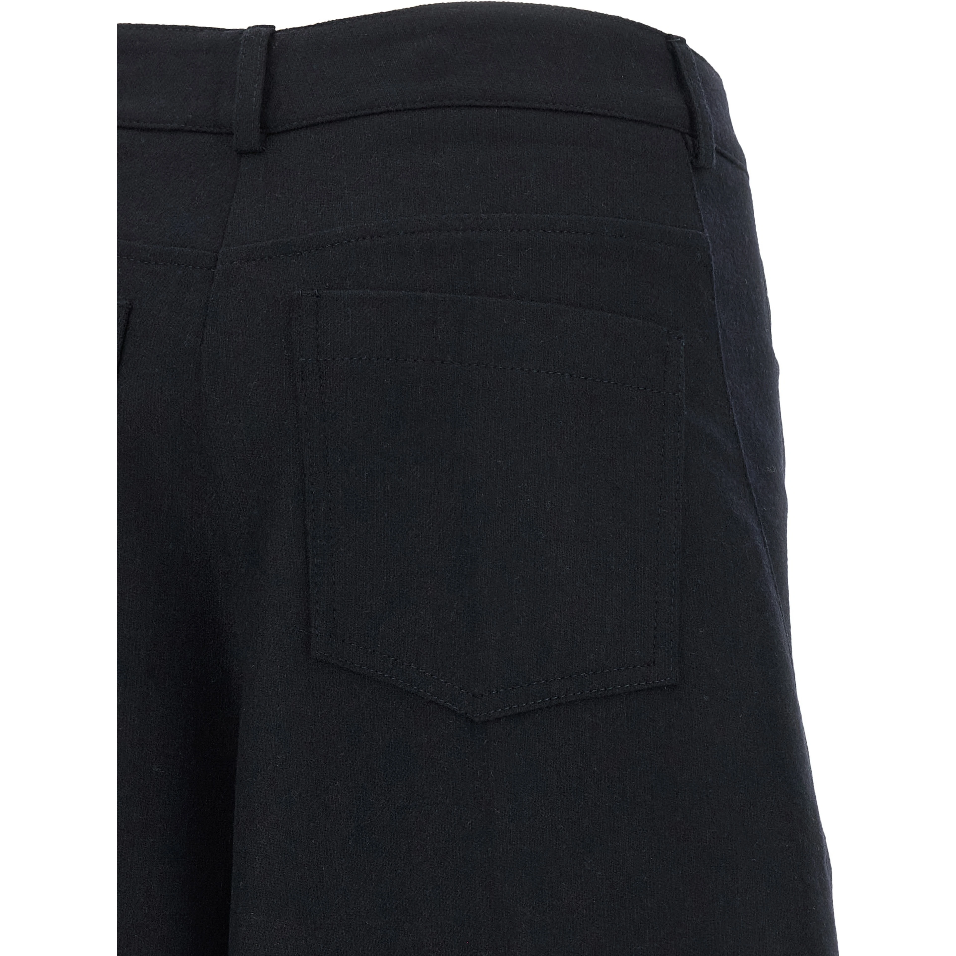 Black Wool Casual Pants