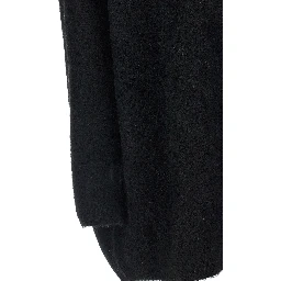 Black Alpaca Leather Cardigan