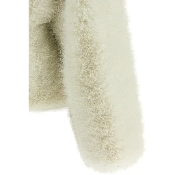 White Polyester Biker Jacket