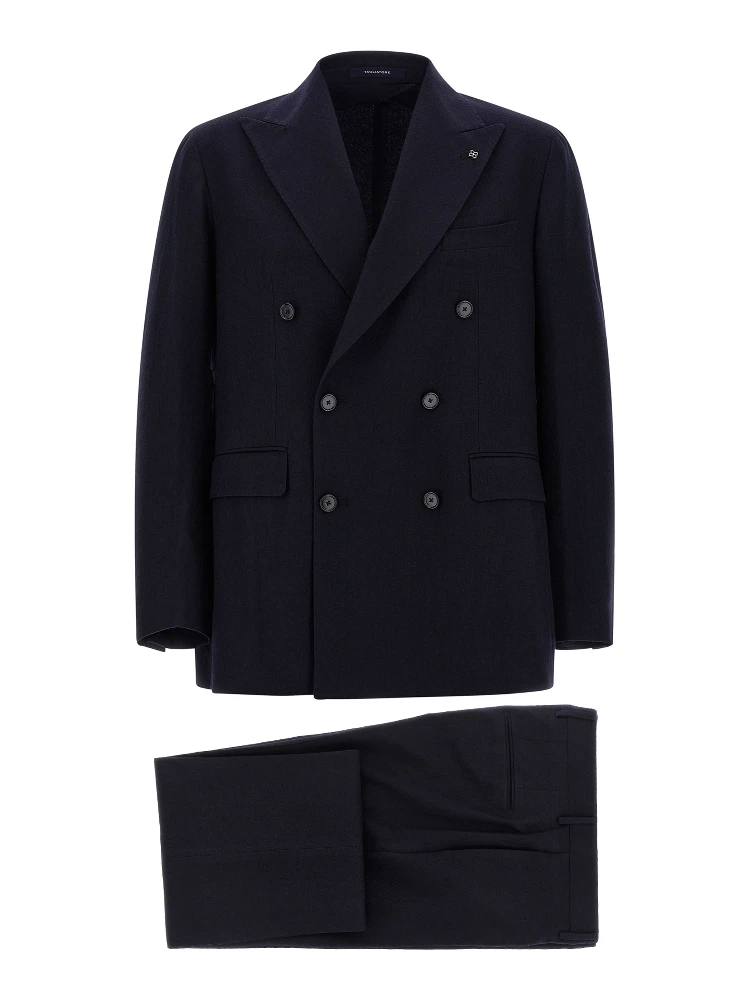 Blue Virgin Wool Two-Piece Suit