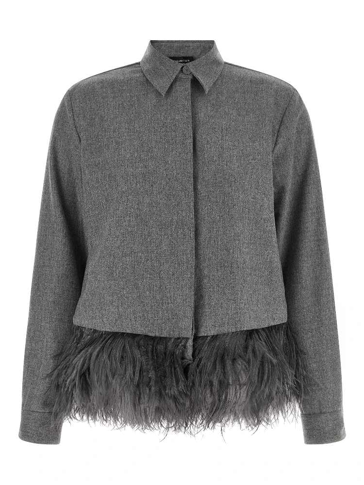 Gray Virgin Wool Blouse