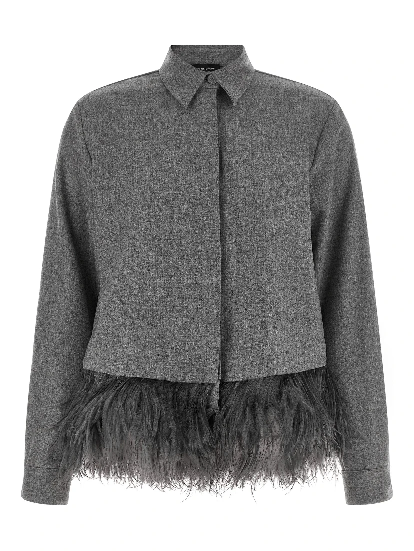 Gray Virgin Wool Blouse
