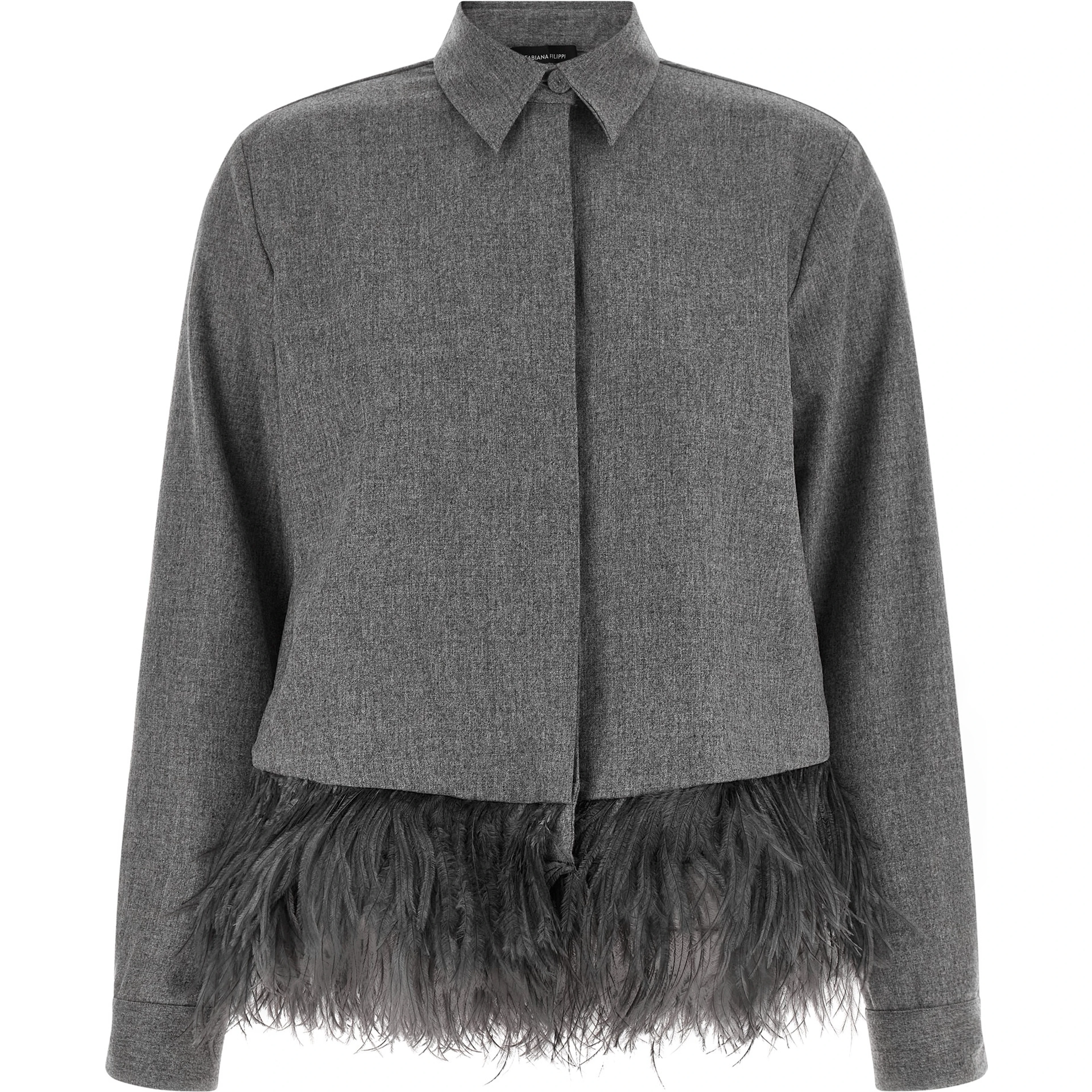 Gray Virgin Wool Blouse