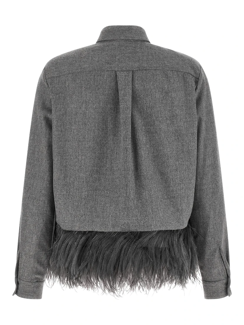Gray Virgin Wool Blouse