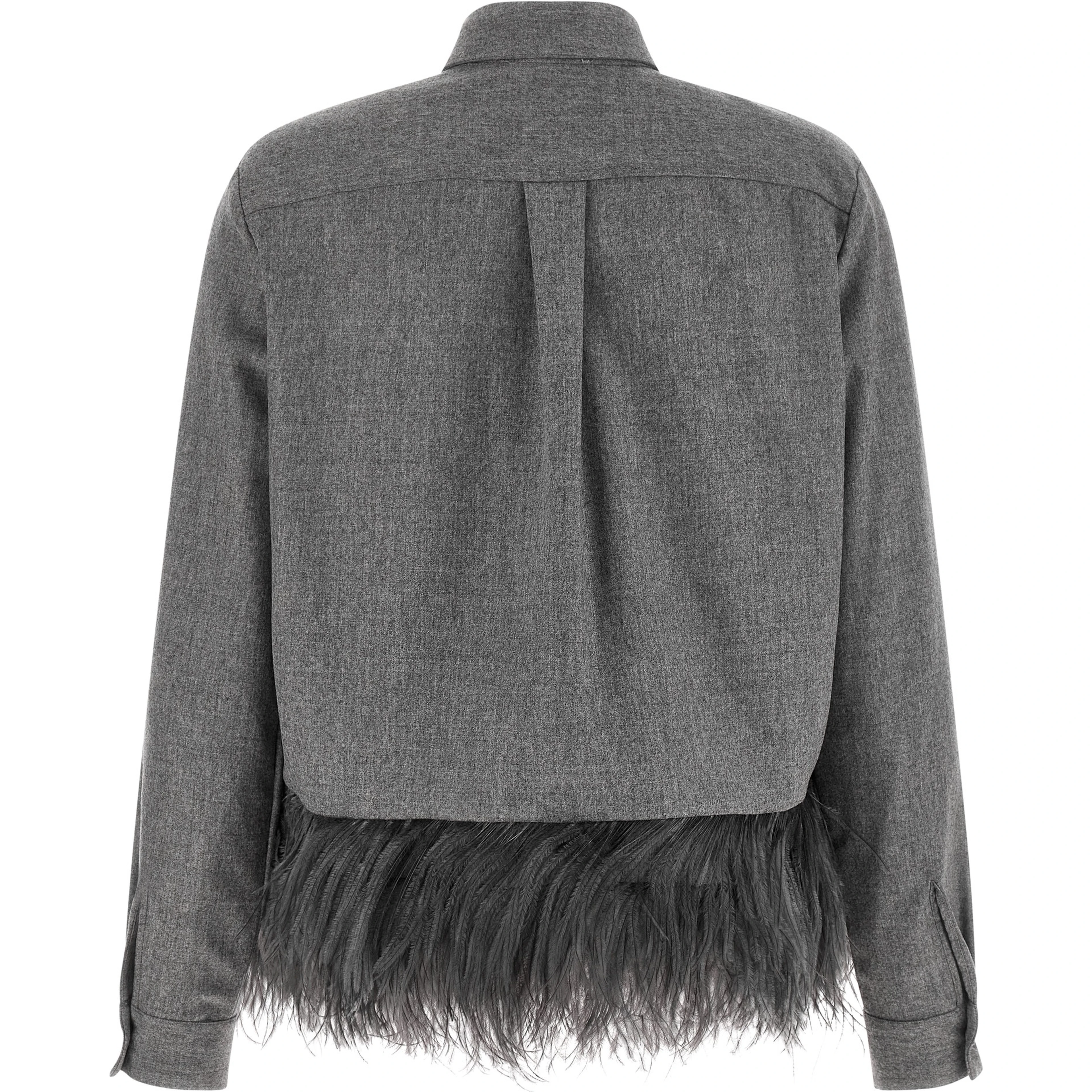 Gray Virgin Wool Blouse