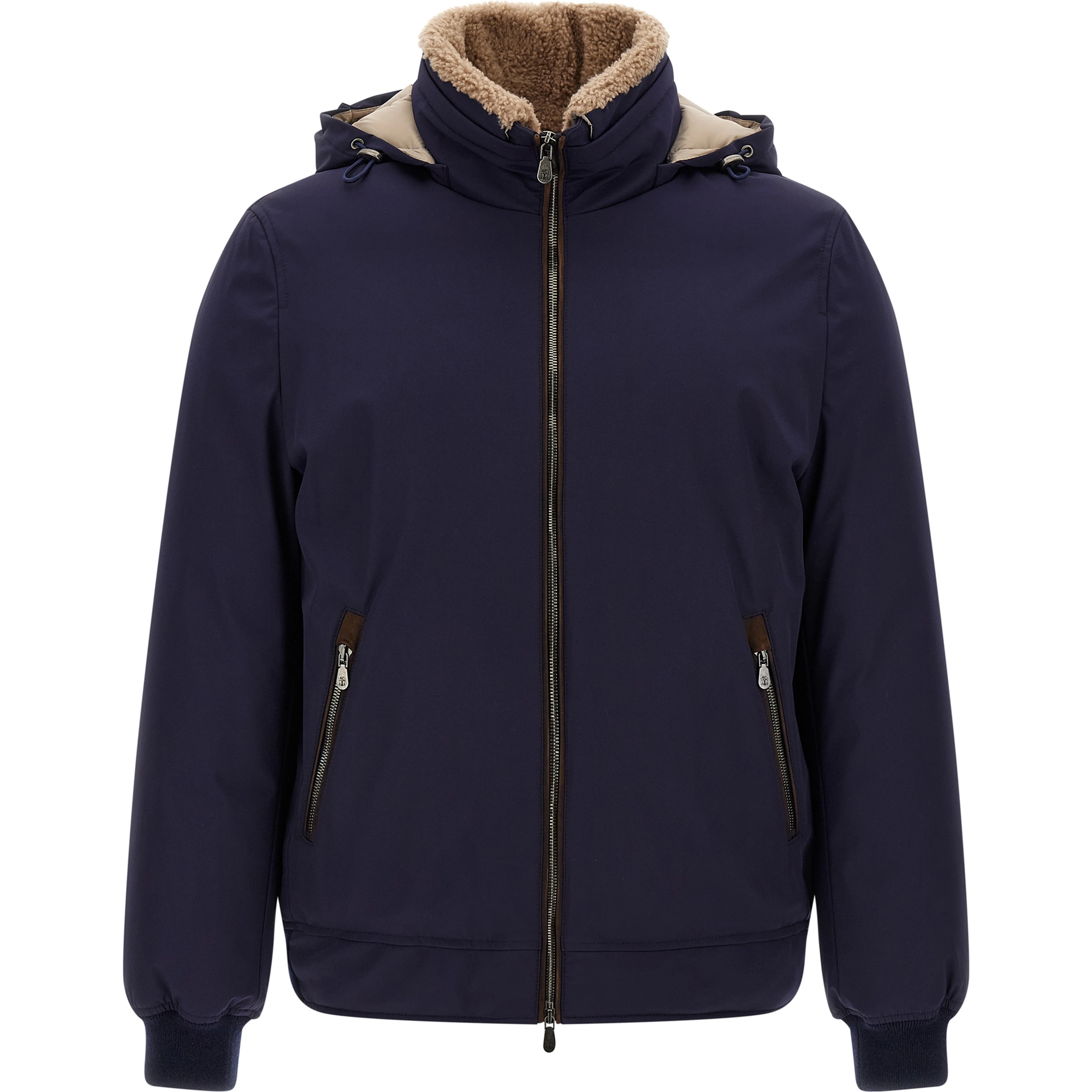 Blue Polyamide Full-Length Jacket