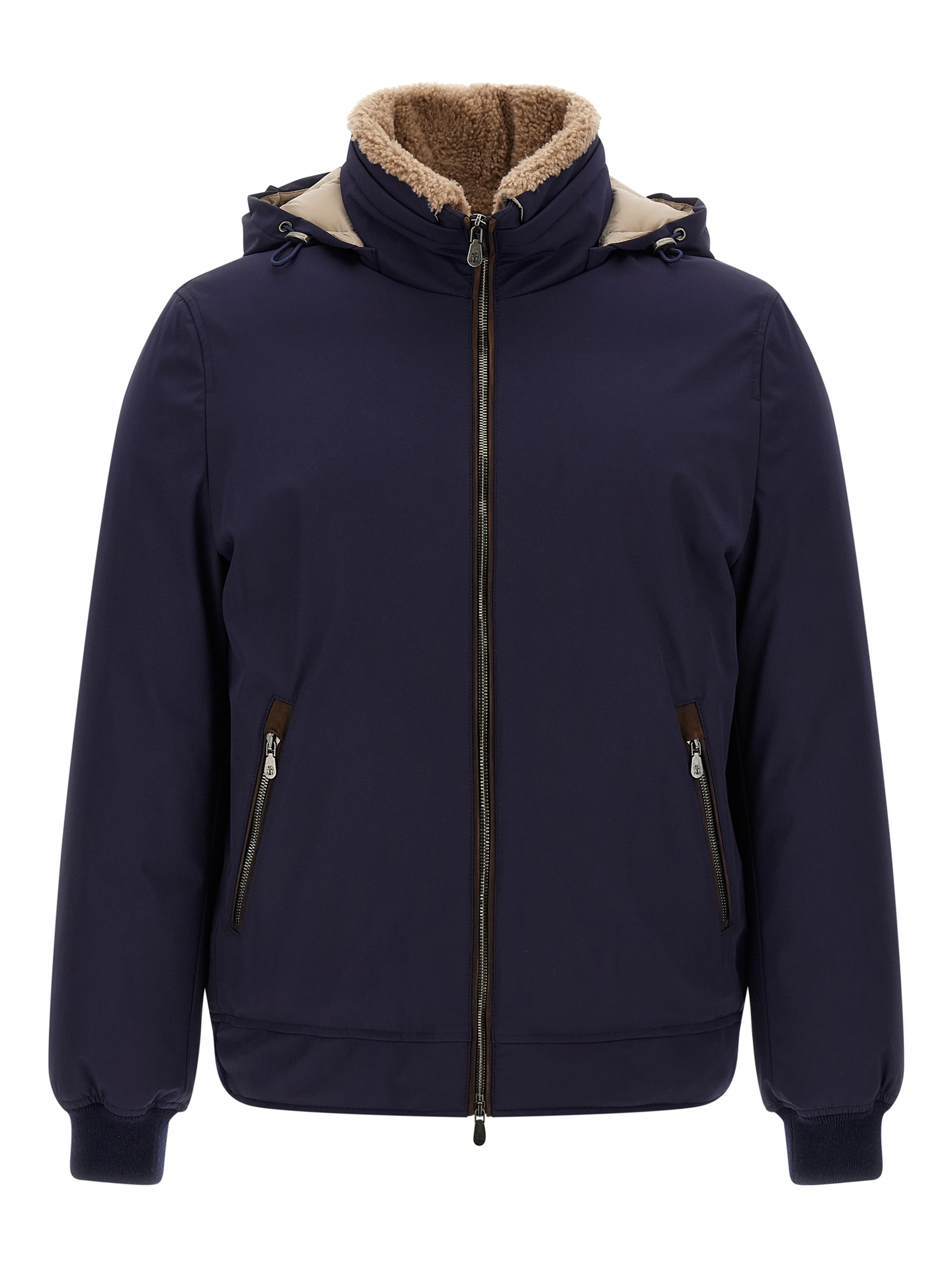 Blue Polyamide Full-Length Jacket