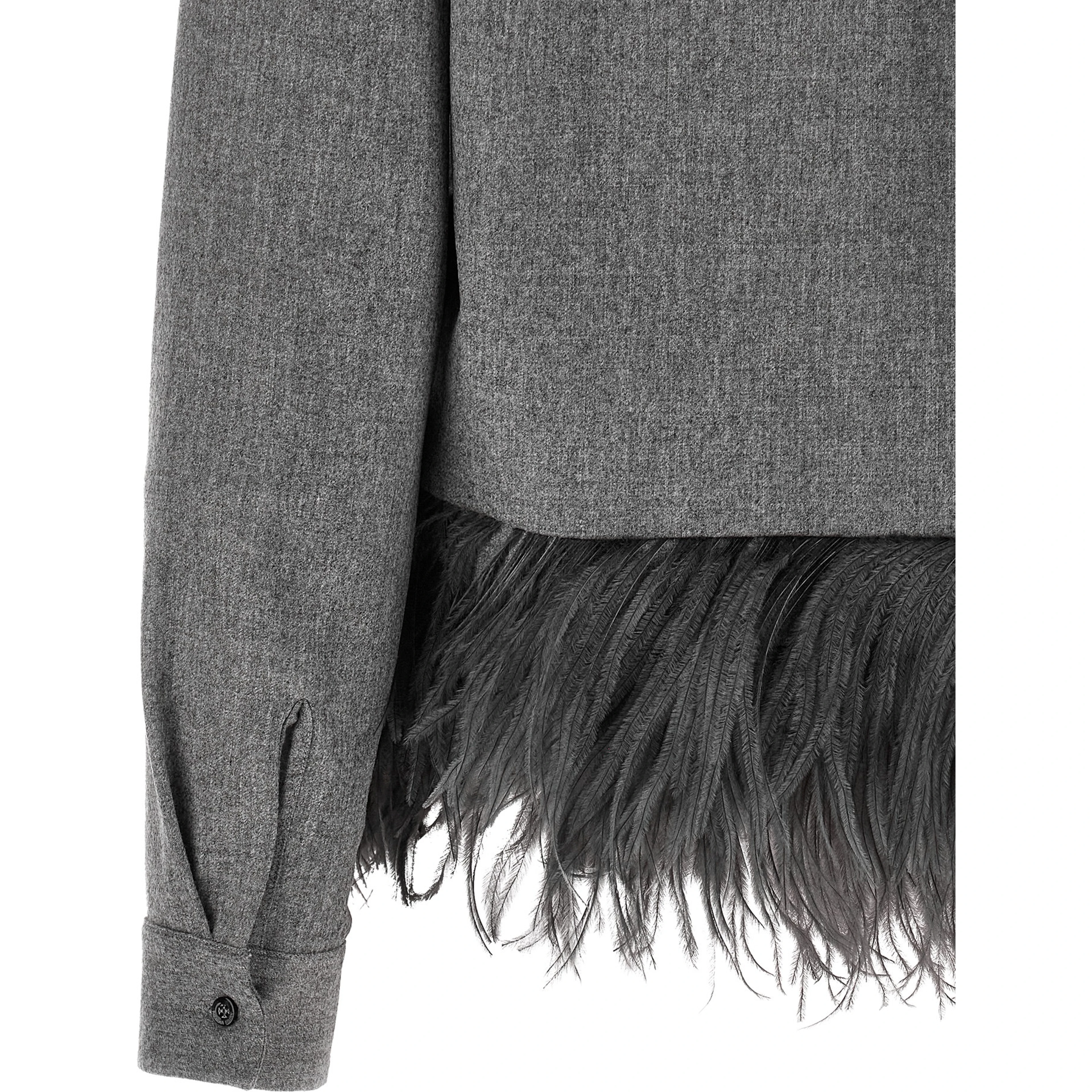 Gray Virgin Wool Blouse