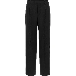 Black Virgin Wool Casual Pants