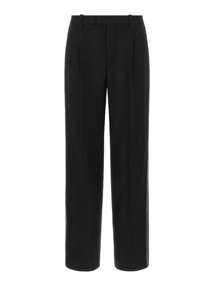 Black Virgin Wool Casual Pants