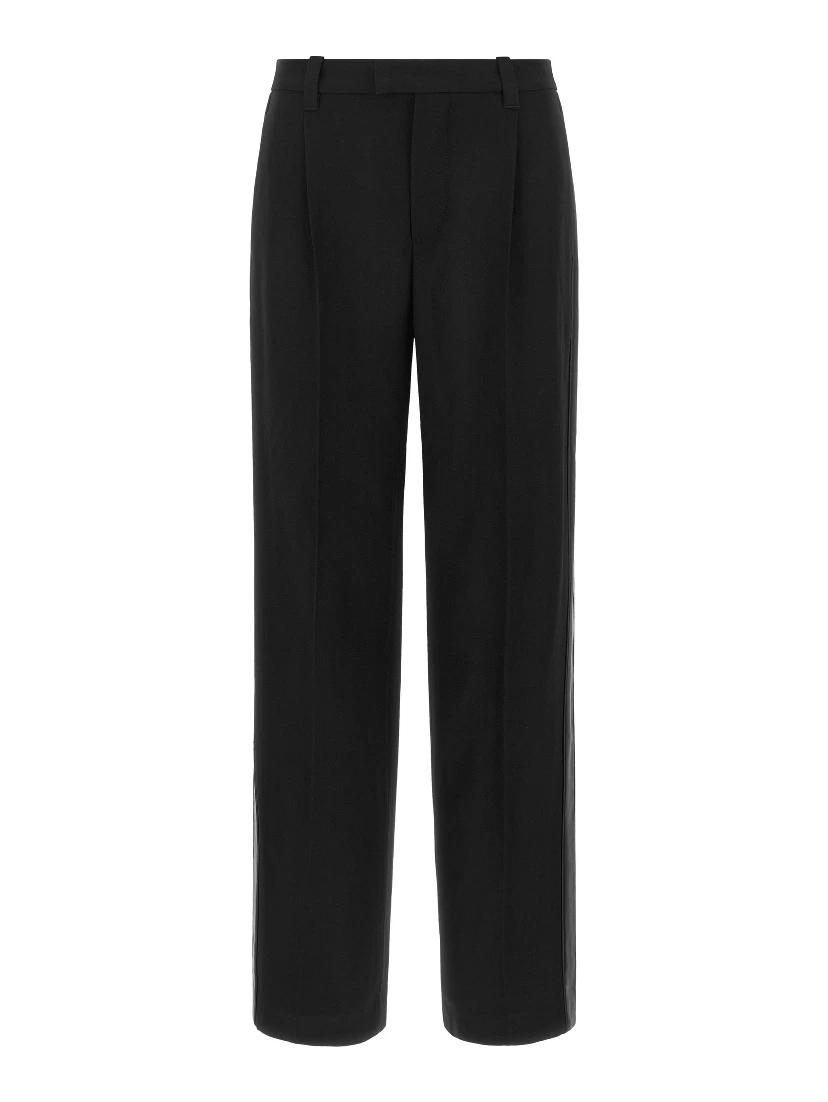 Black Virgin Wool Casual Pants