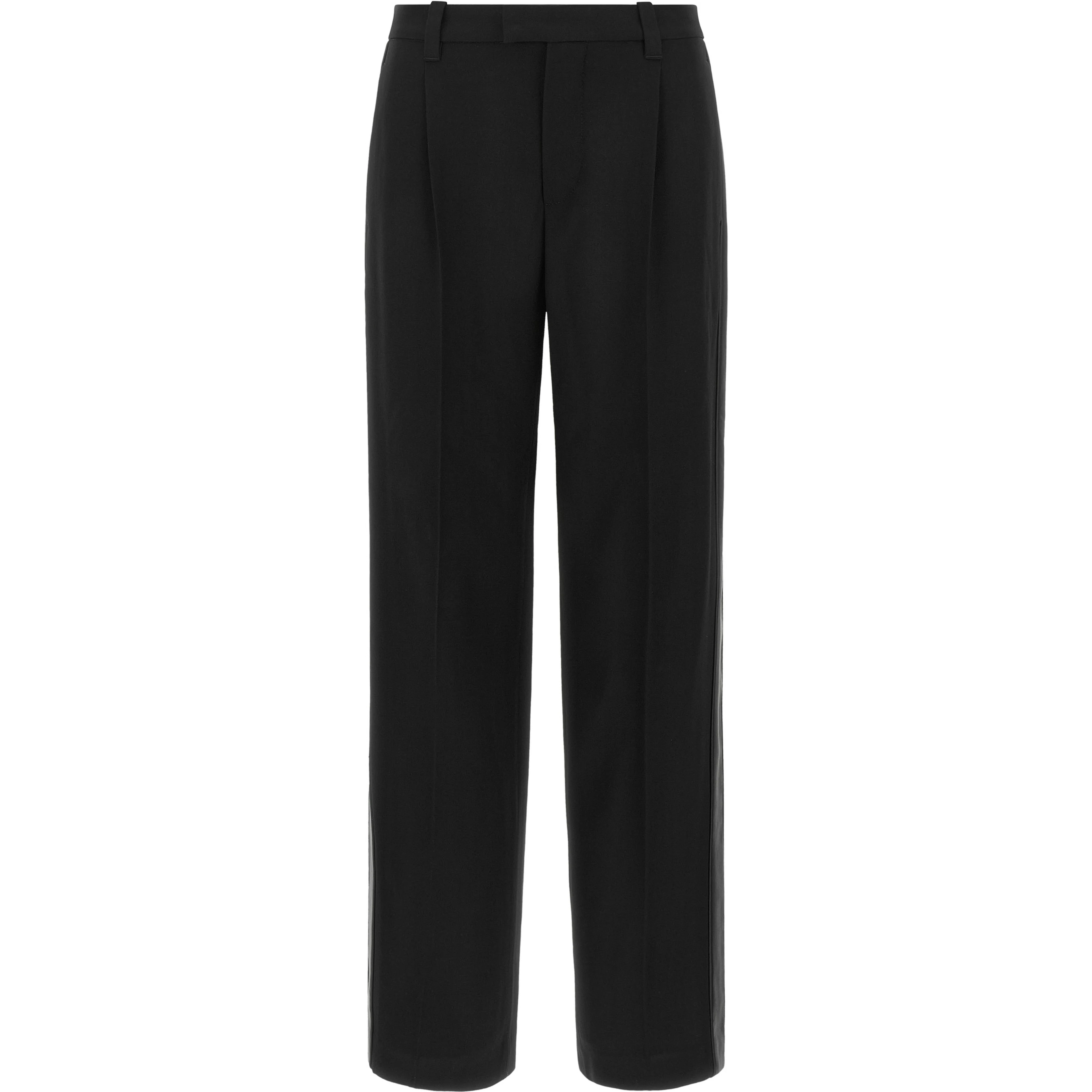 Black Virgin Wool Casual Pants