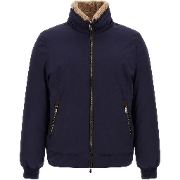 Blue Polyamide Full-Length Jacket