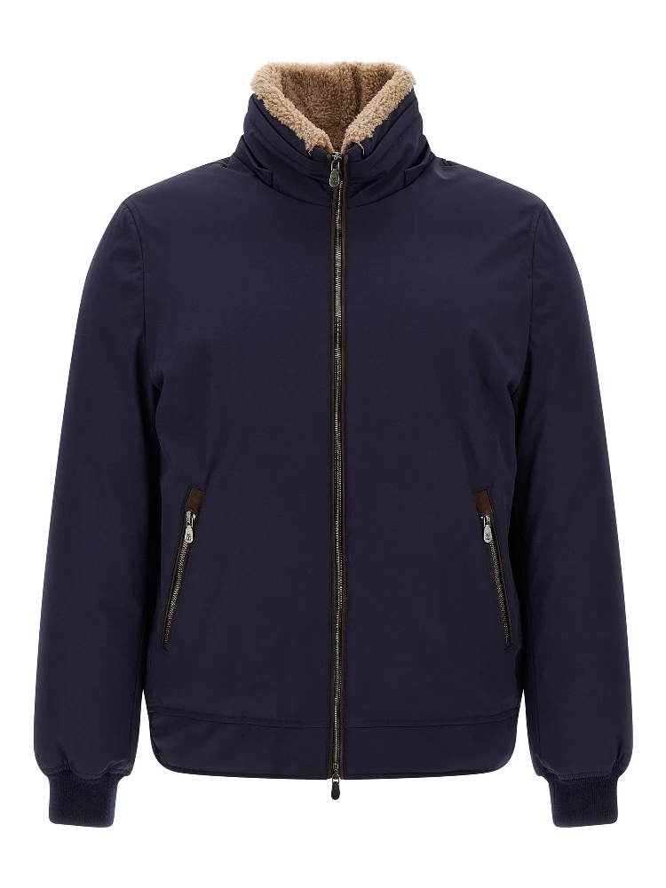 Blue Polyamide Full-Length Jacket alternative