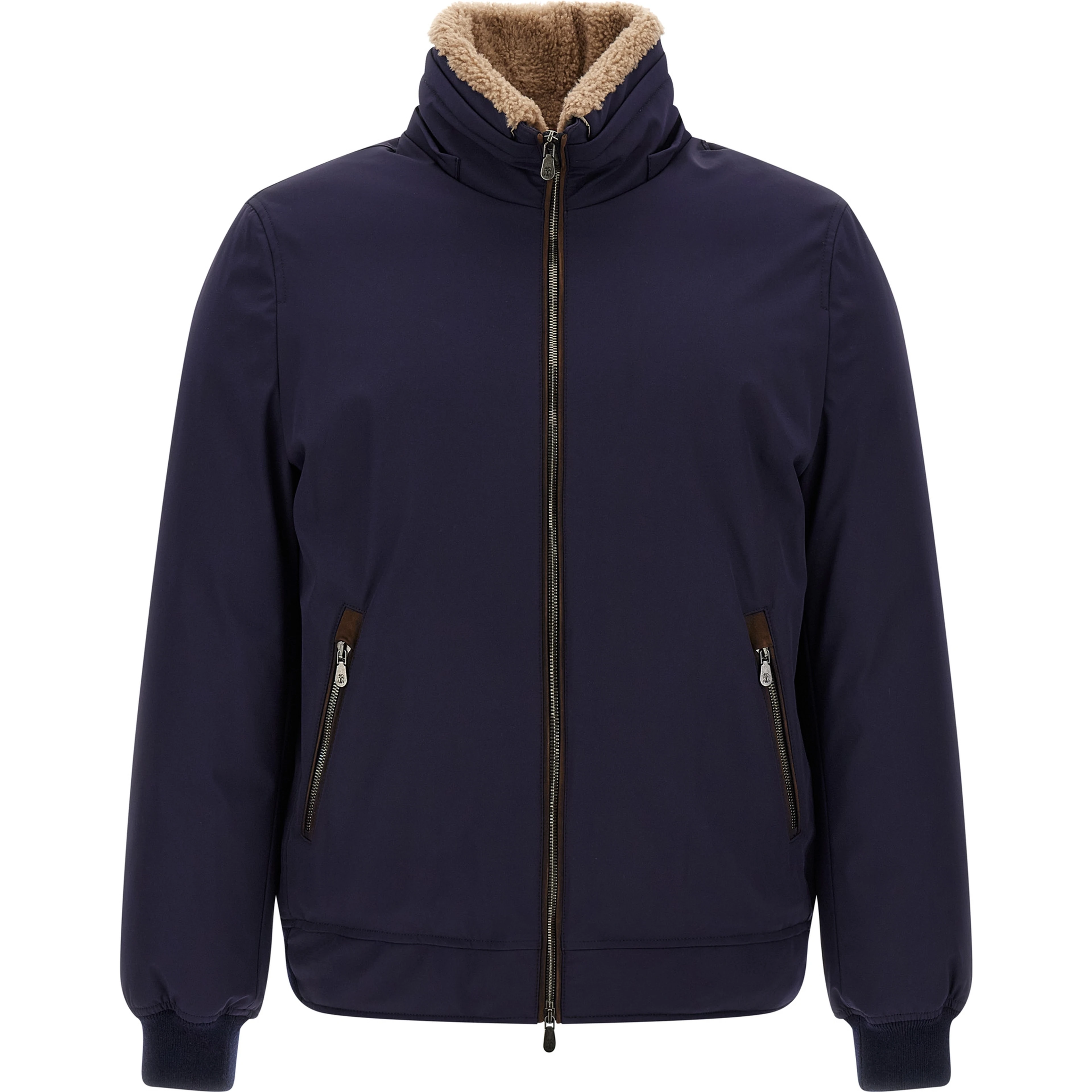Blue Polyamide Full-Length Jacket