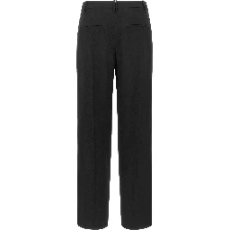 Black Virgin Wool Casual Pants