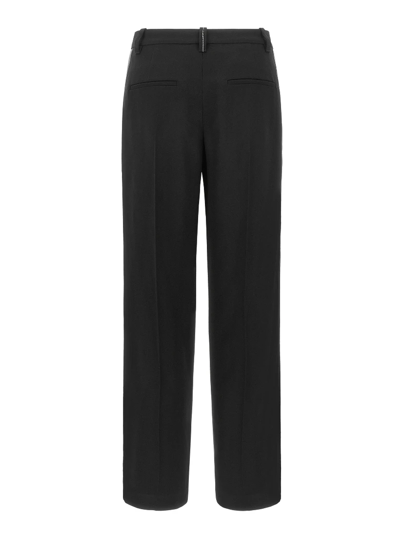 Black Virgin Wool Casual Pants