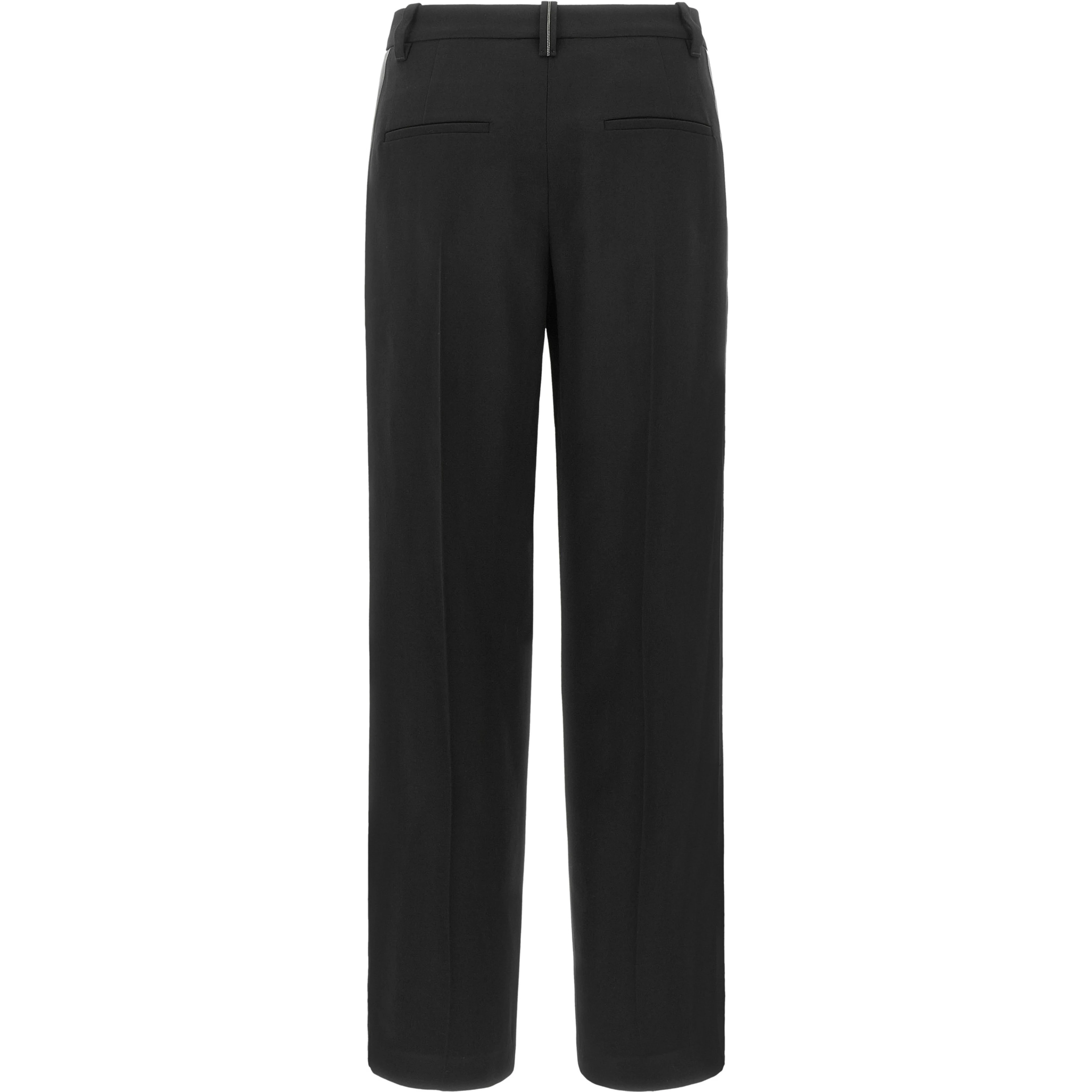 Black Virgin Wool Casual Pants