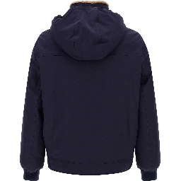 Blue Polyamide Full-Length Jacket