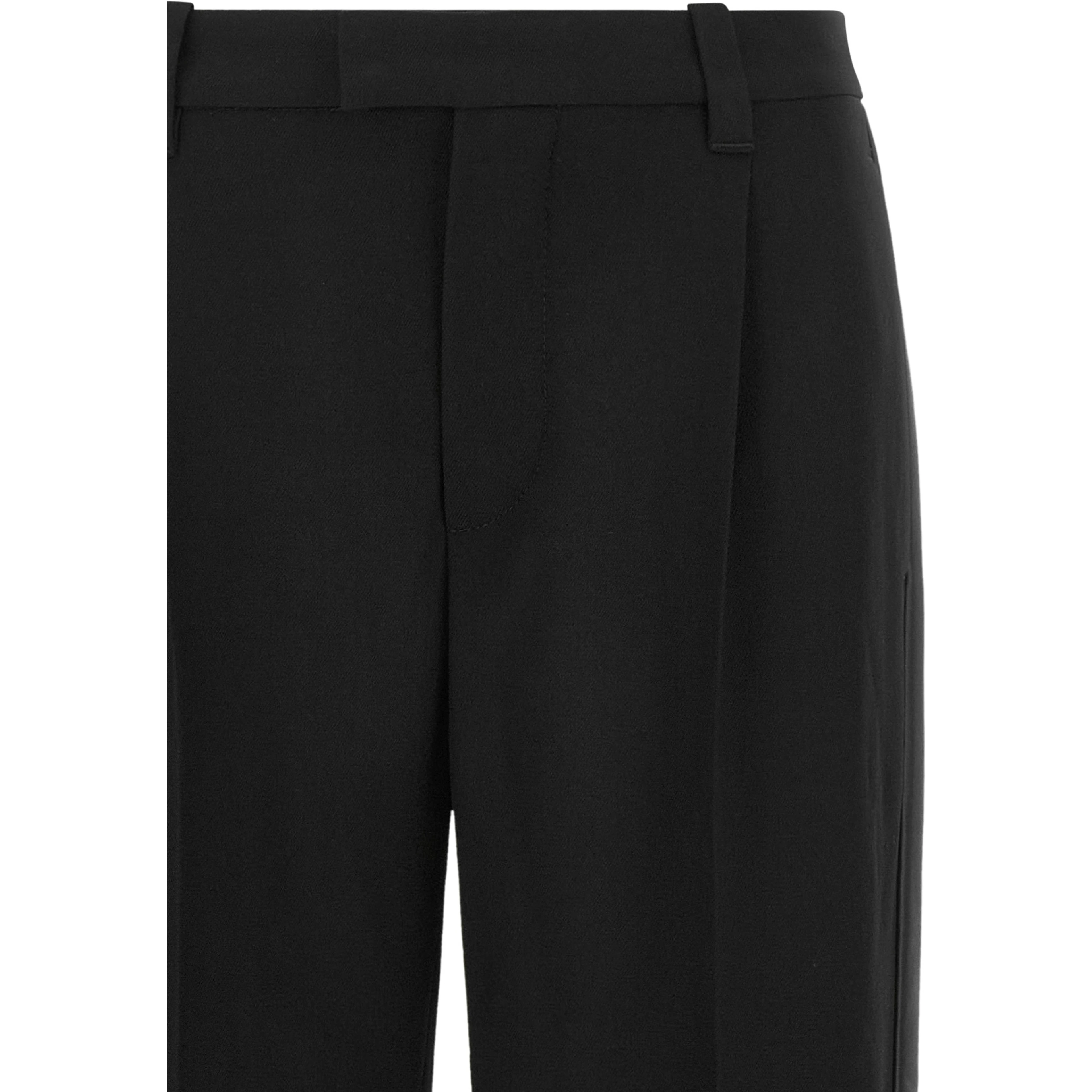 Black Virgin Wool Casual Pants