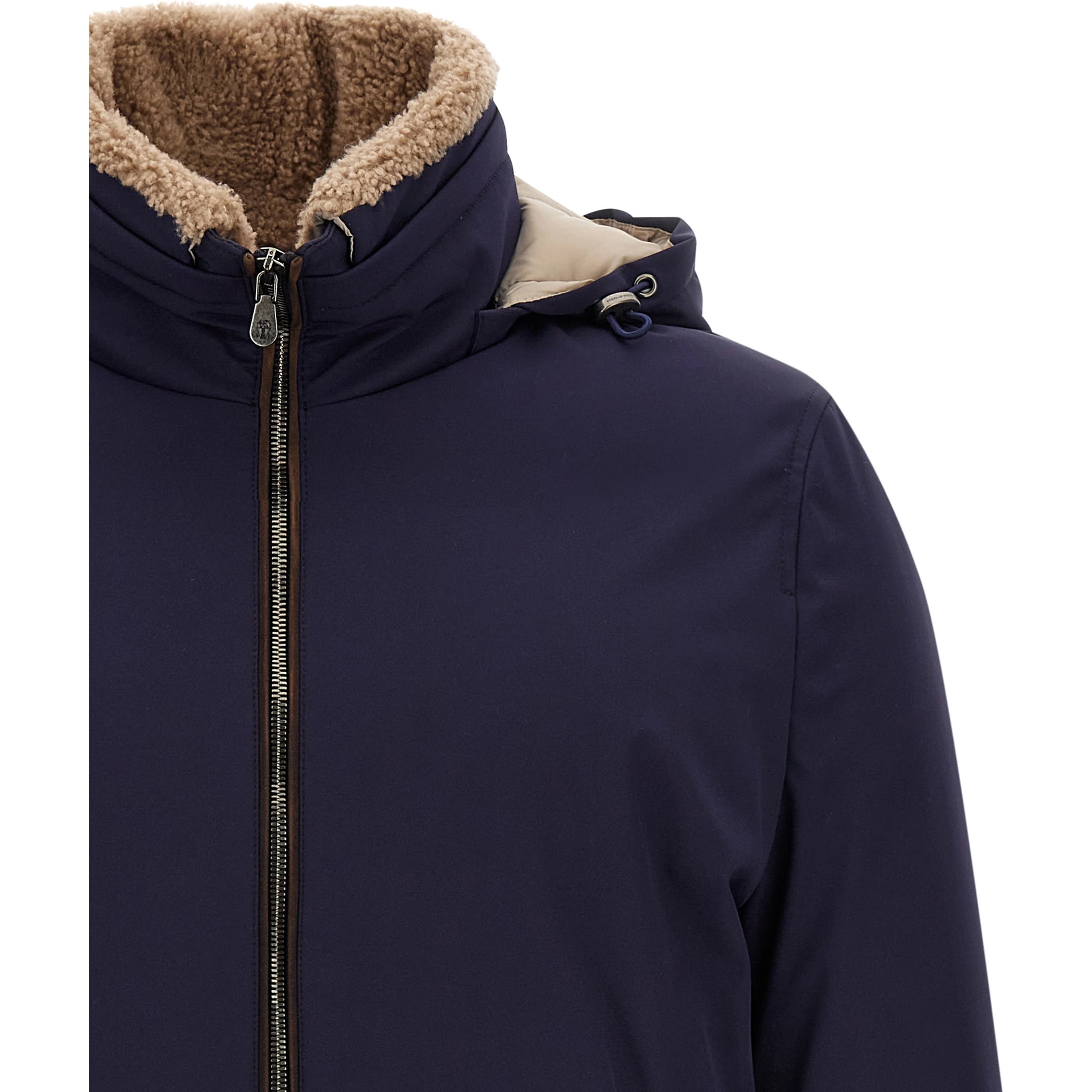 Blue Polyamide Full-Length Jacket