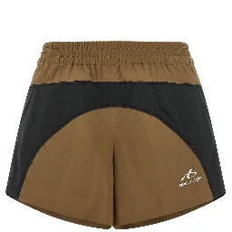 Brown Polyester Bermuda Shorts