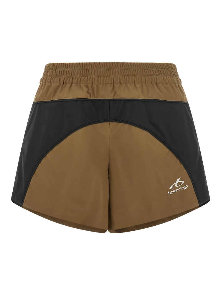 Brown Polyester Bermuda Shorts
