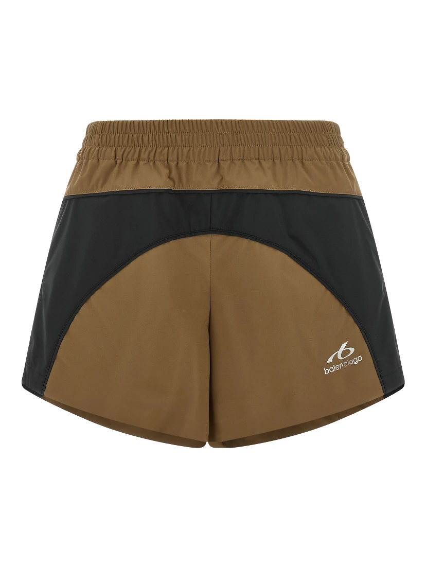 Brown Polyester Bermuda Shorts