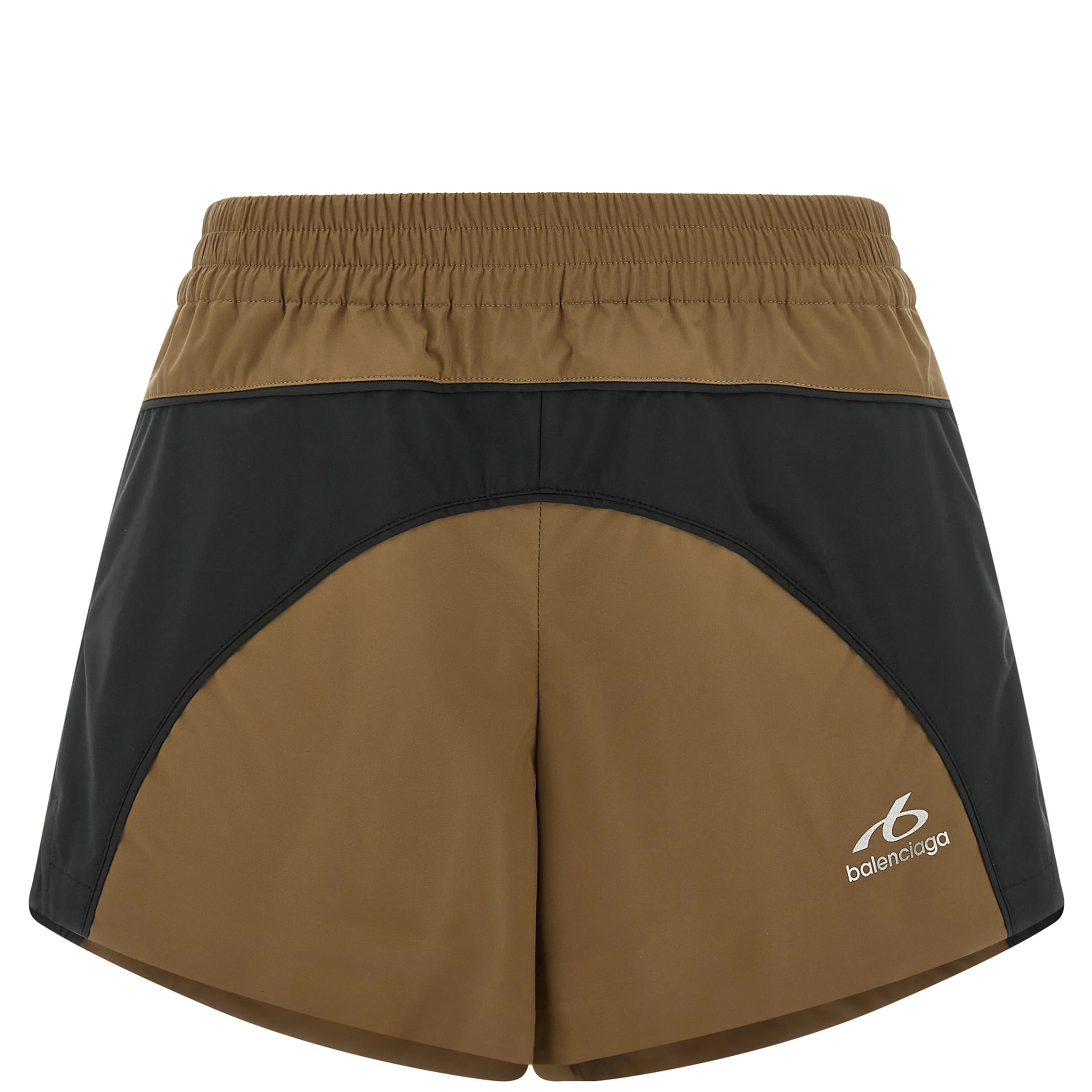 Brown Polyester Bermuda Shorts