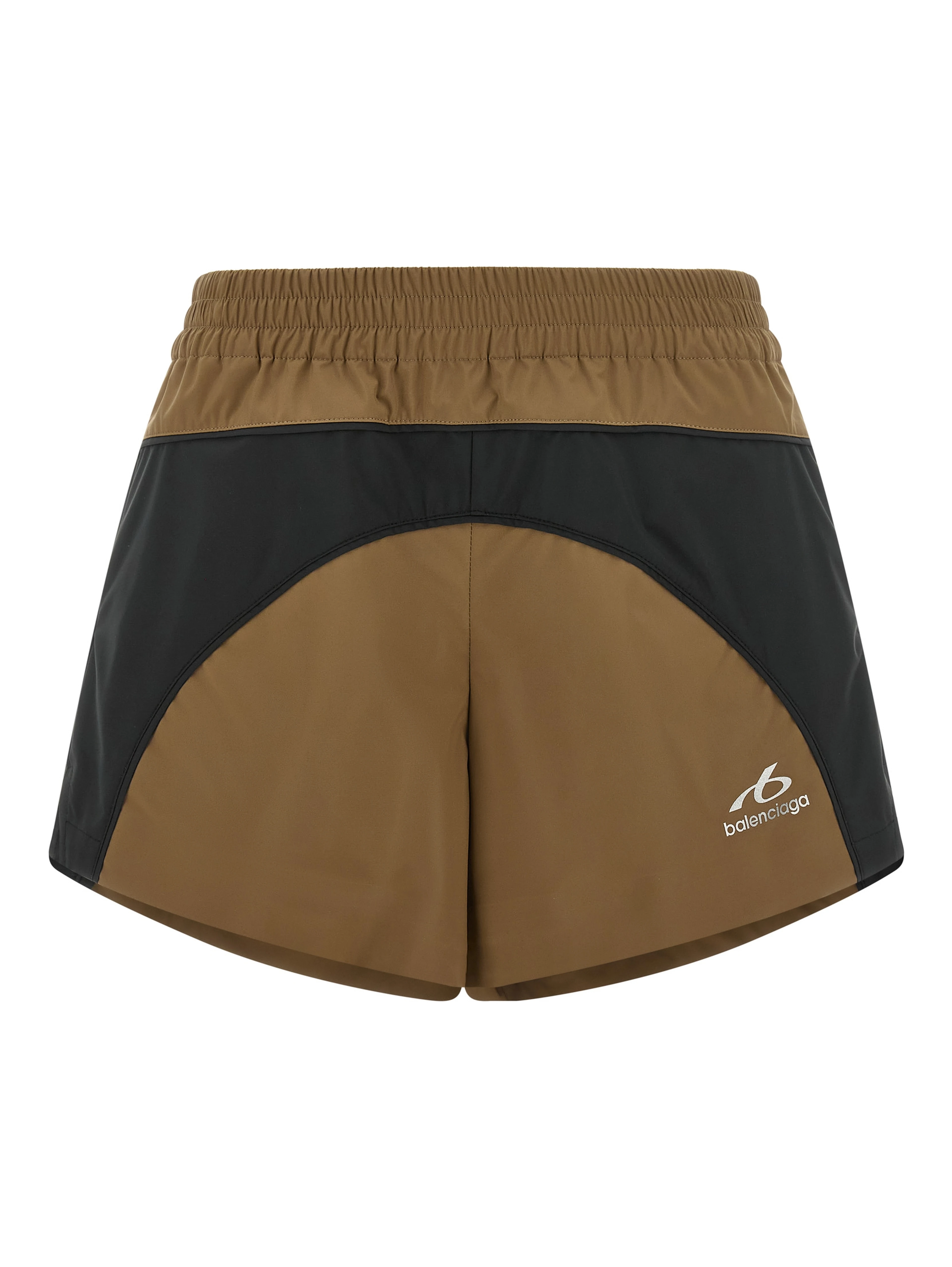 Brown Polyester Bermuda Shorts
