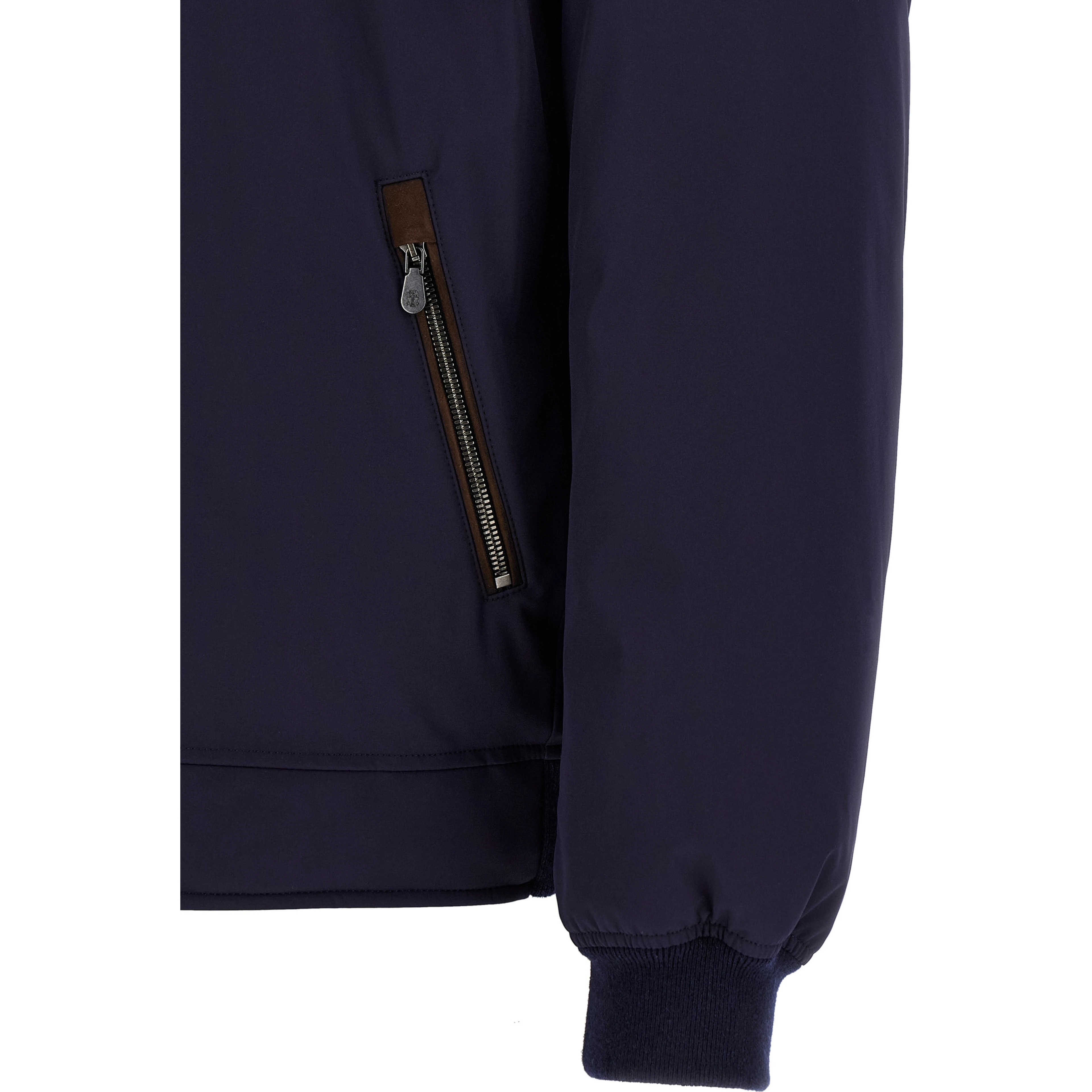 Blue Polyamide Full-Length Jacket