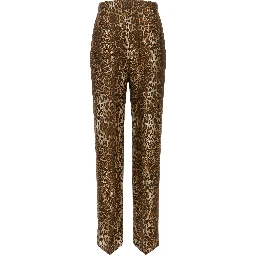 Brown Silk Casual Pants