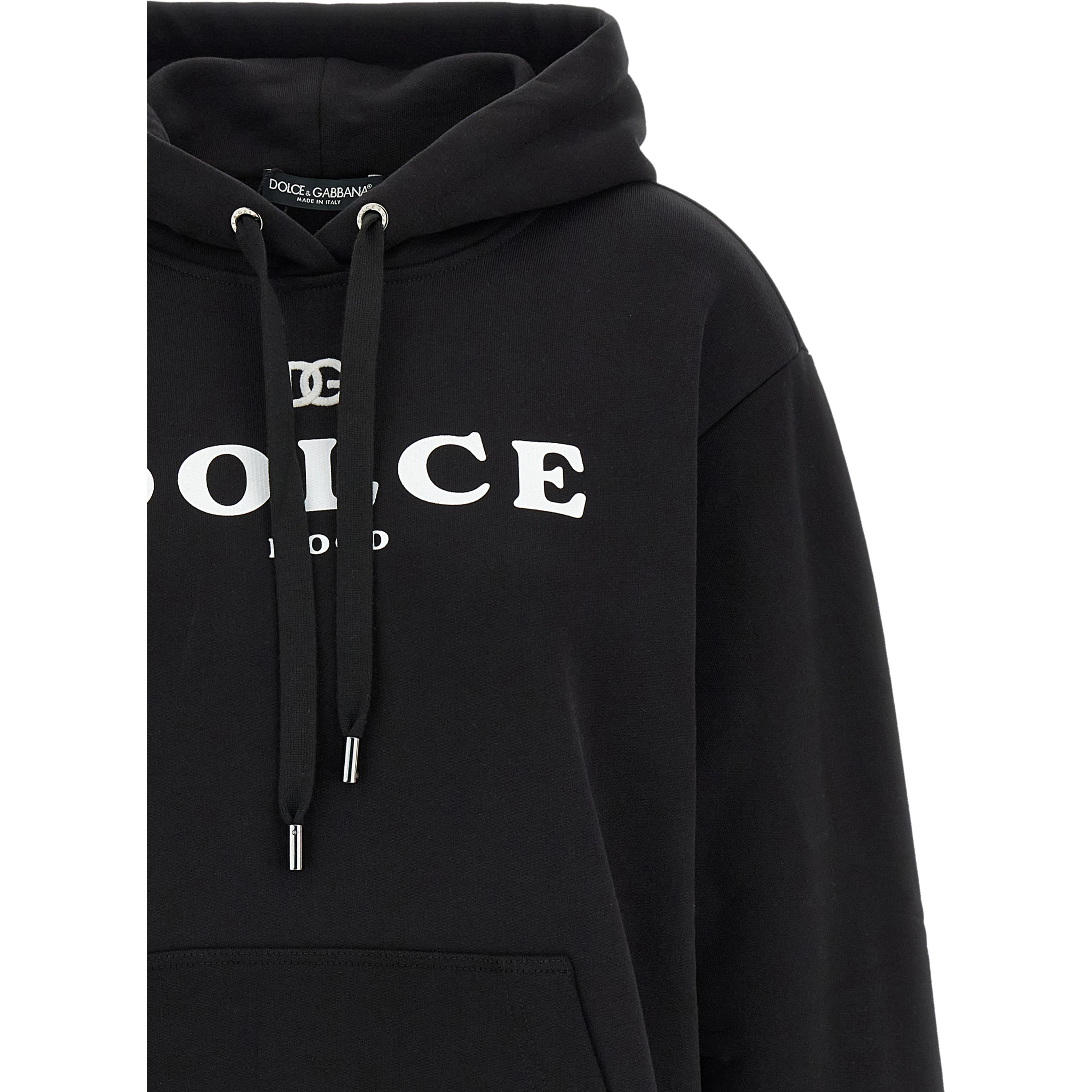 Black Cotton Hoodie