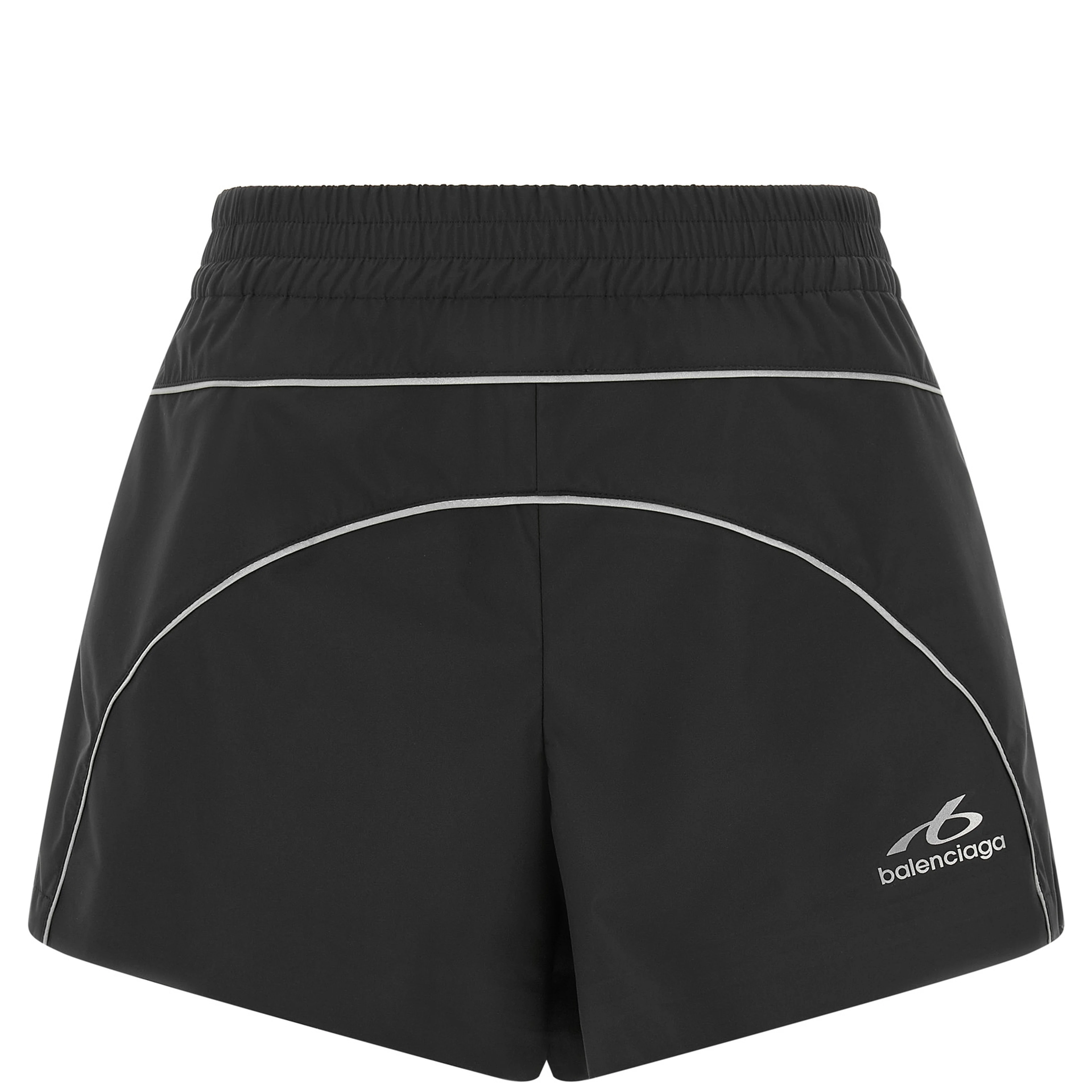 Black Polyester Bermuda Shorts