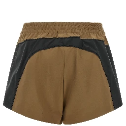 Brown Polyester Bermuda Shorts