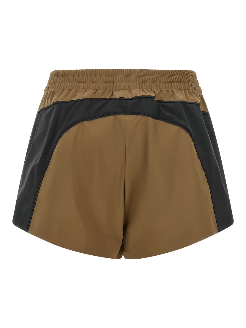 Brown Polyester Bermuda Shorts