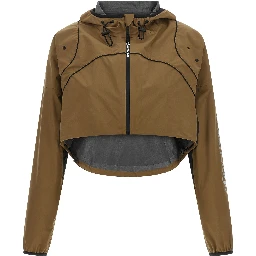 Brown Polyester Shell Jacket