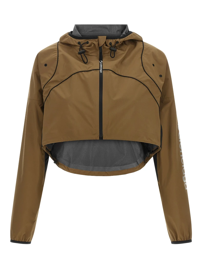 Brown Polyester Shell Jacket