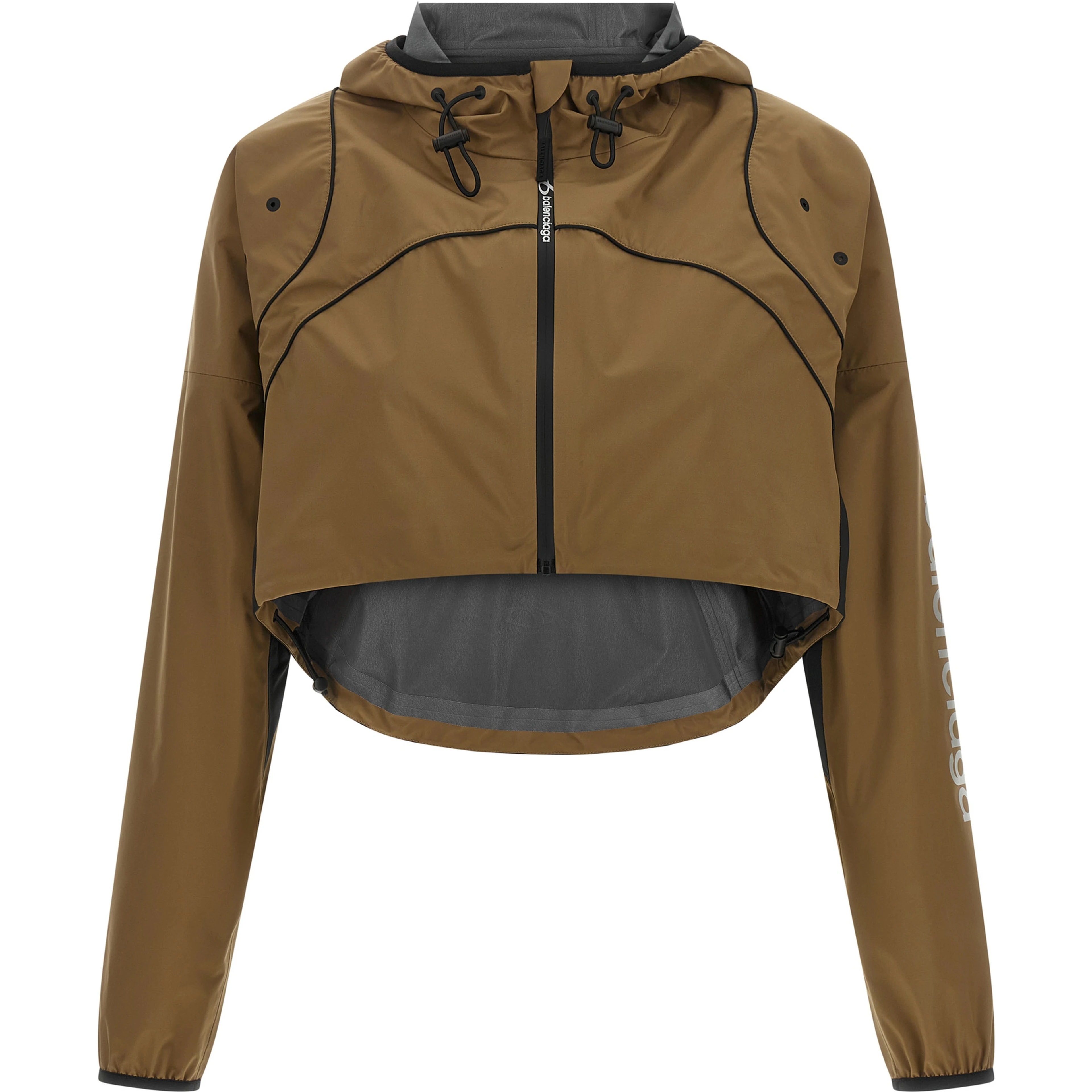 Brown Polyester Shell Jacket