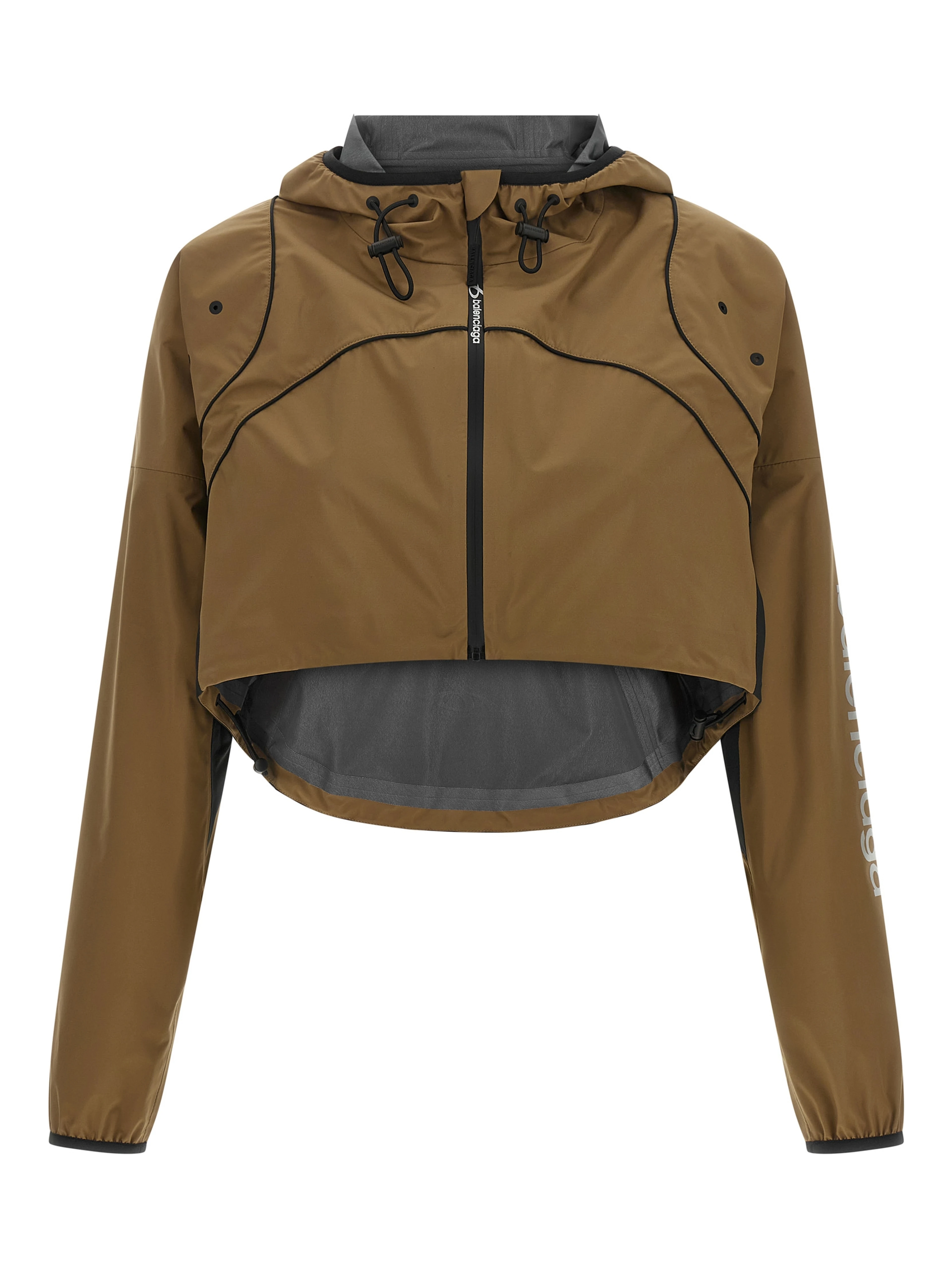 Brown Polyester Shell Jacket