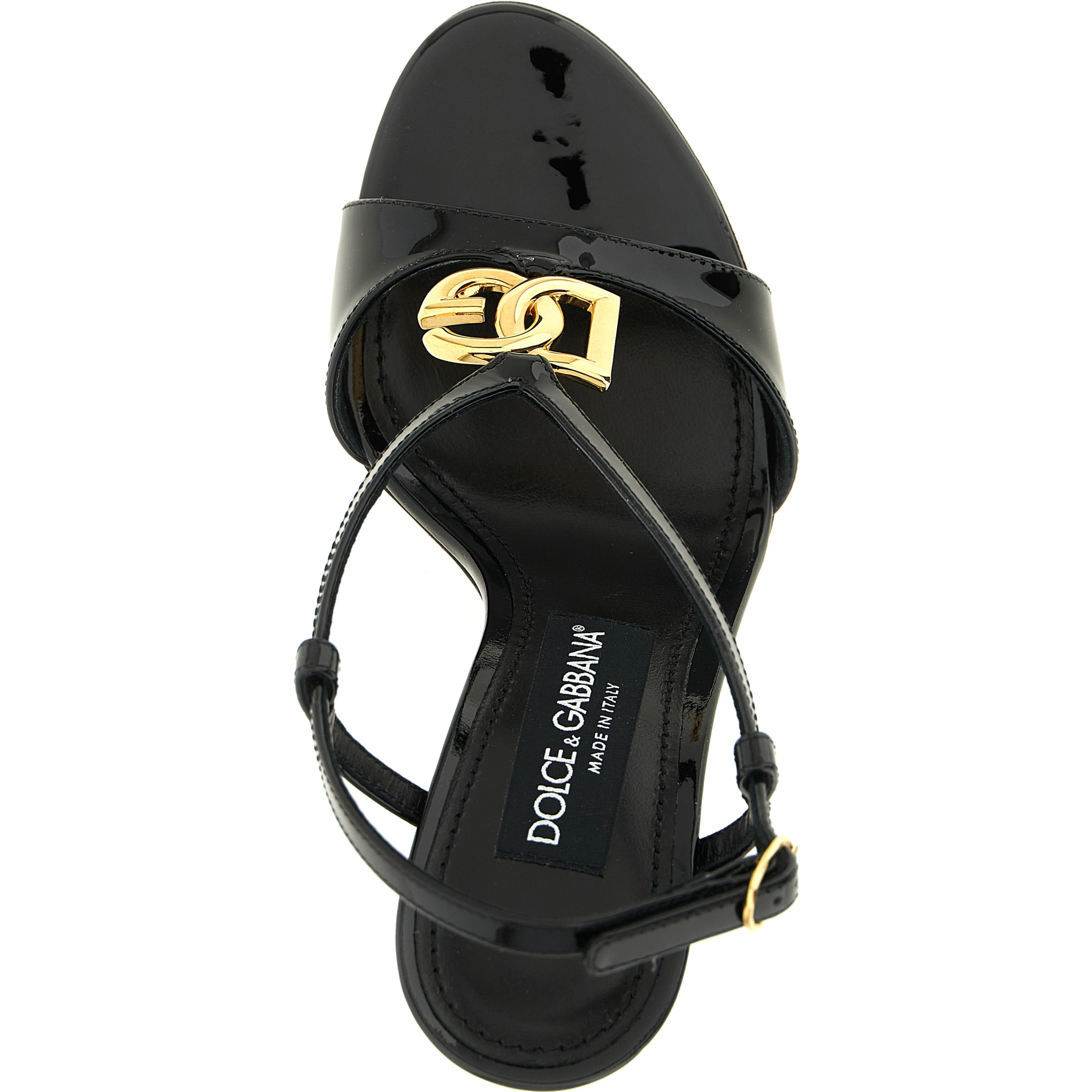 Black Calfskin Stiletto Heel Sandals