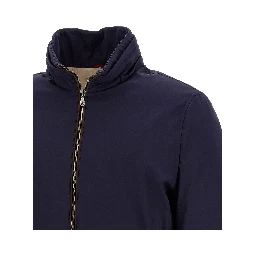 Blue Polyamide Full-Length Jacket