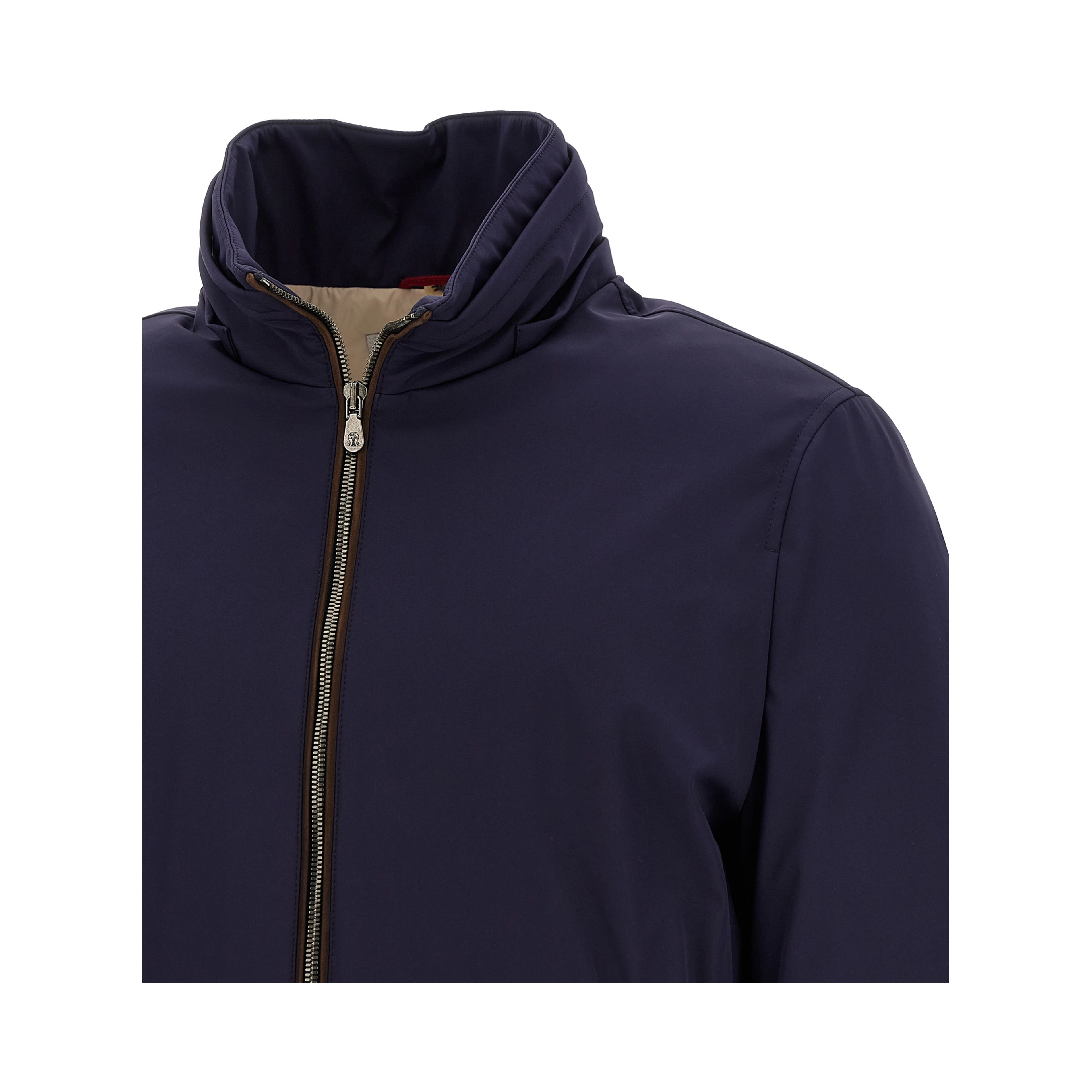 Blue Polyamide Full-Length Jacket