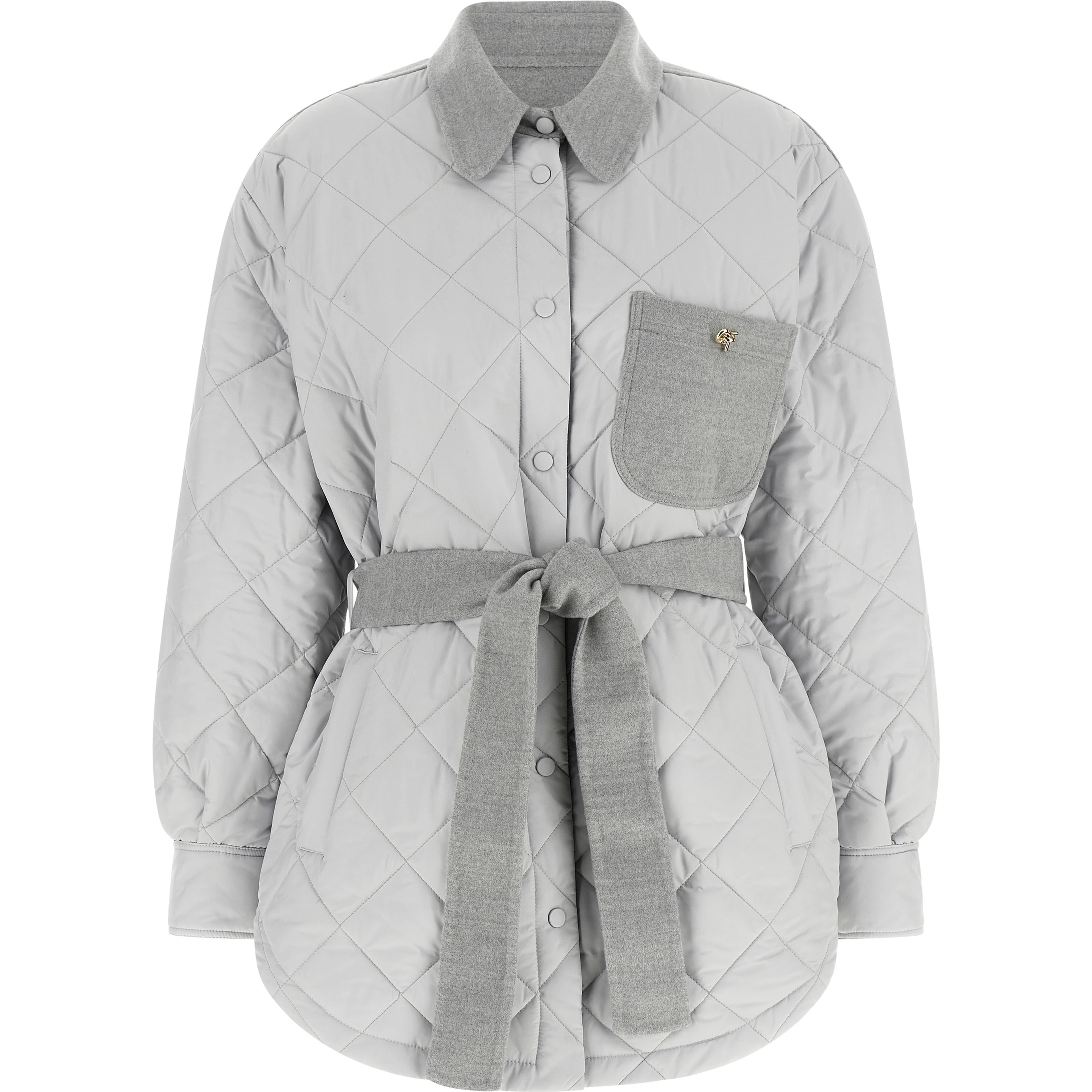 Gray Polyester Shell Jacket