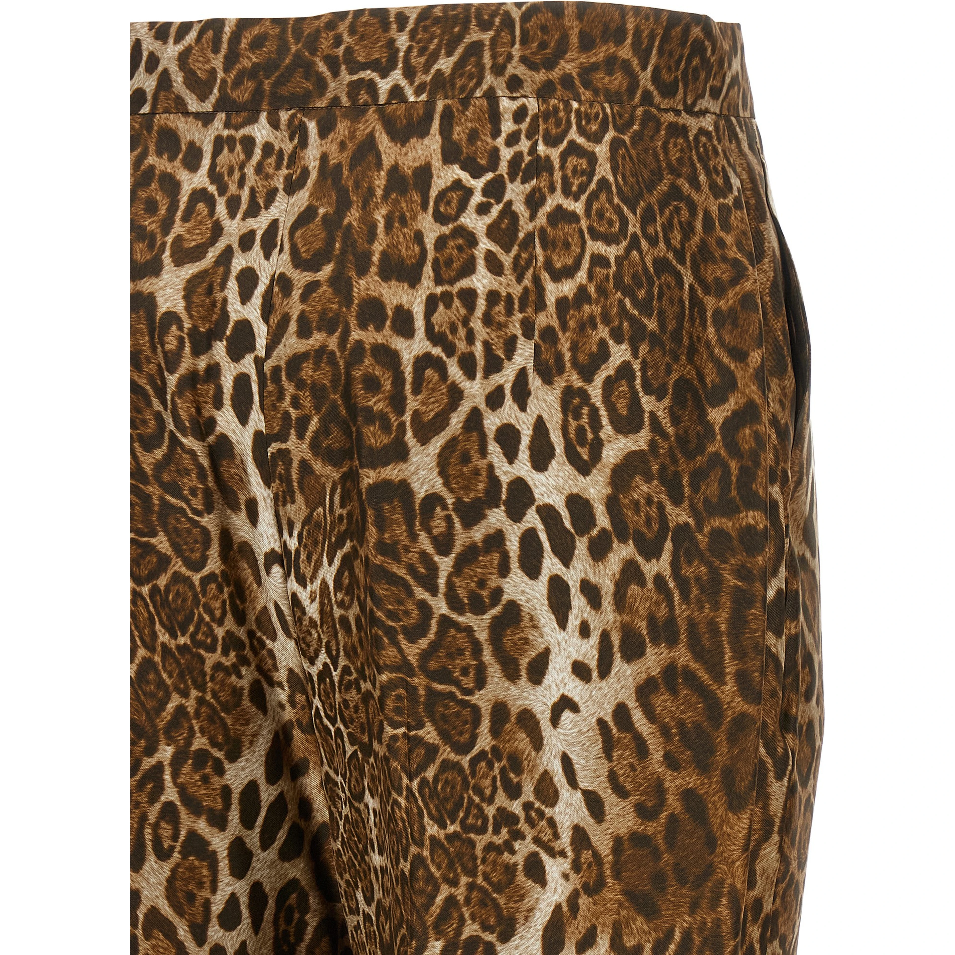 Brown Silk Casual Pants