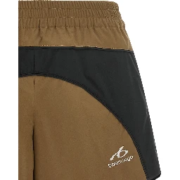 Brown Polyester Bermuda Shorts