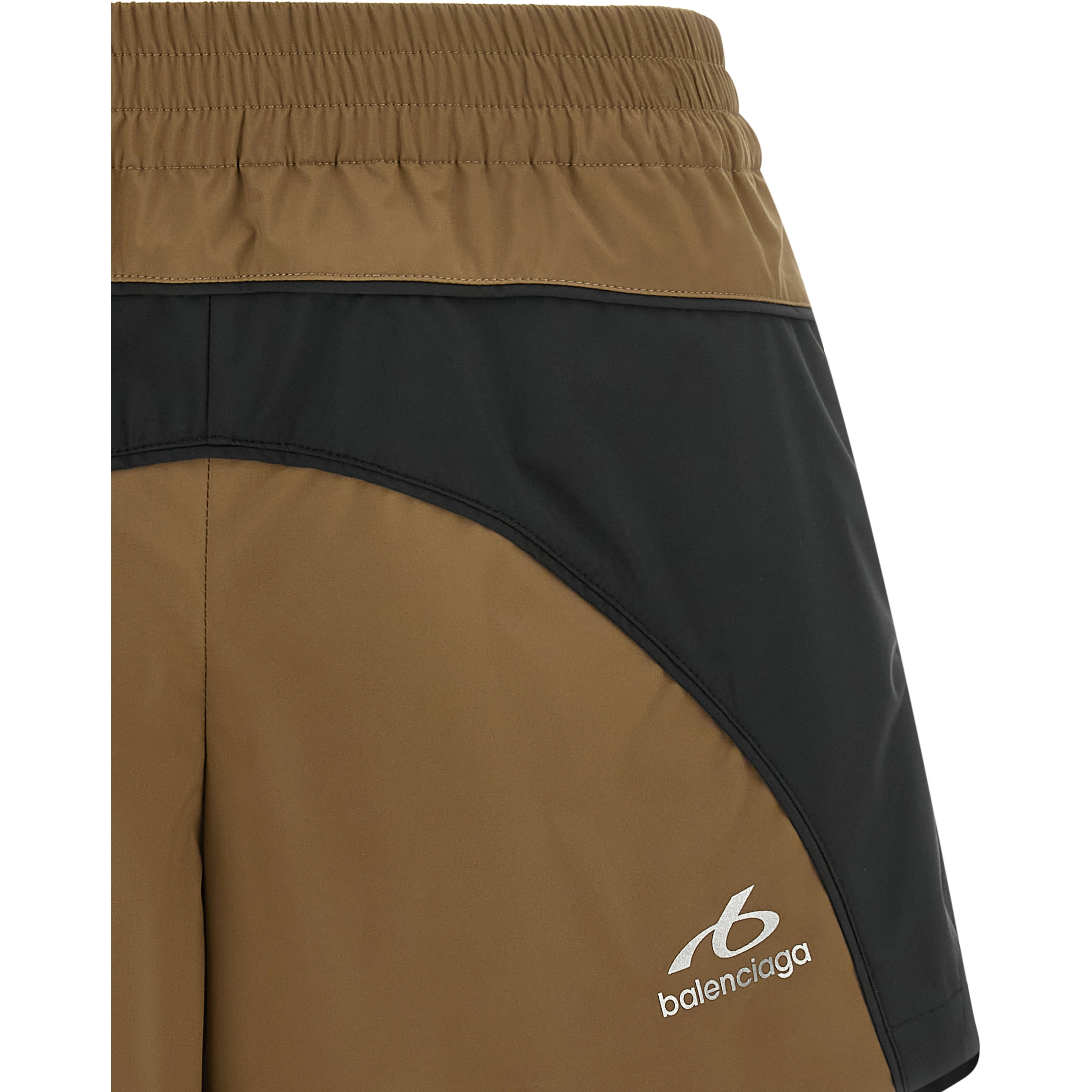 Brown Polyester Bermuda Shorts