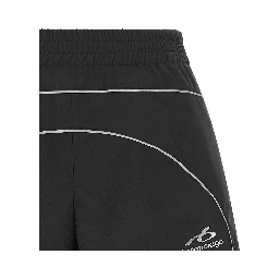 Black Polyester Bermuda Shorts