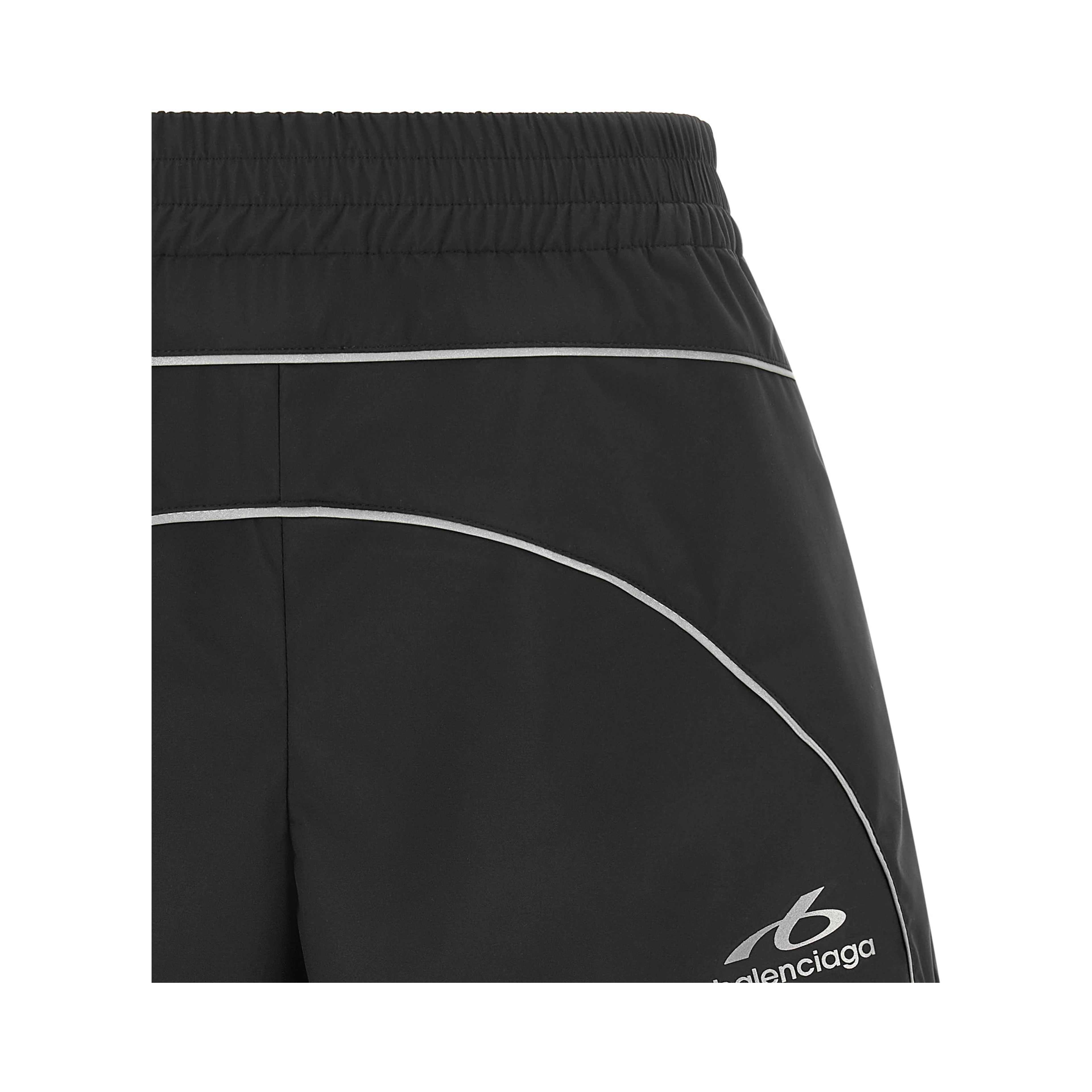 Black Polyester Bermuda Shorts